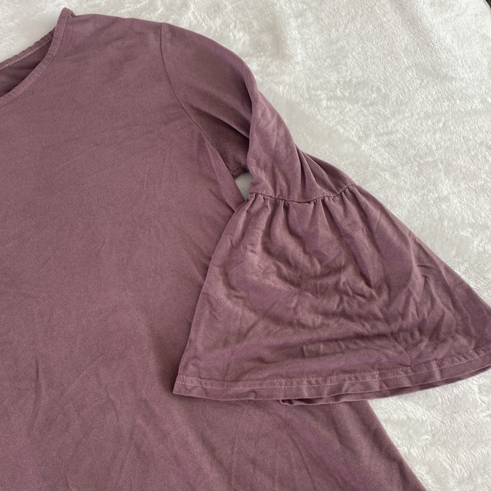 Simply Southern velvet mauve bell sleeve midi dress - Picture 5 of 17
